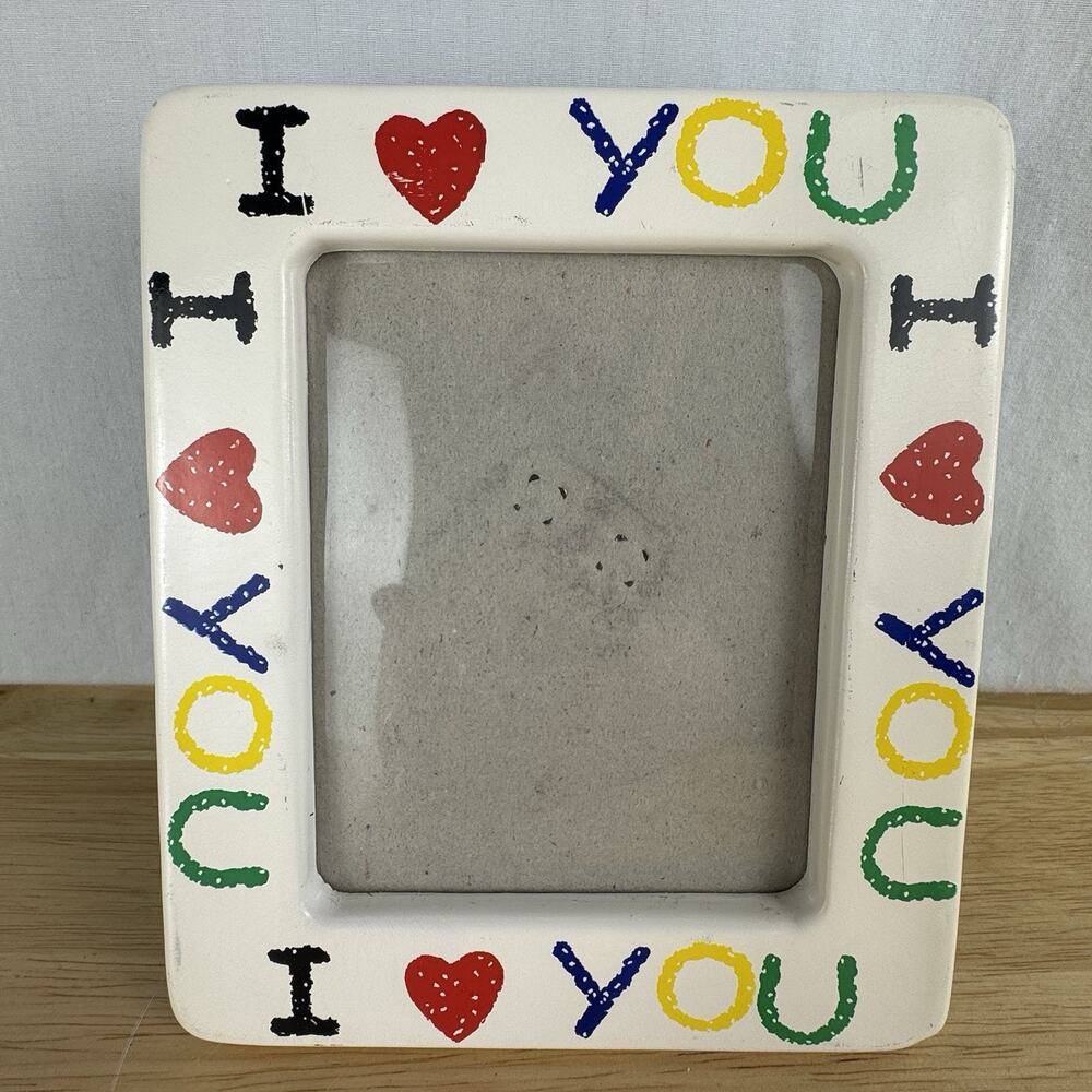 Vintage I Love You Ceramic Picture Frame Ceramic Photo Frame 90s Home Decor Y2K